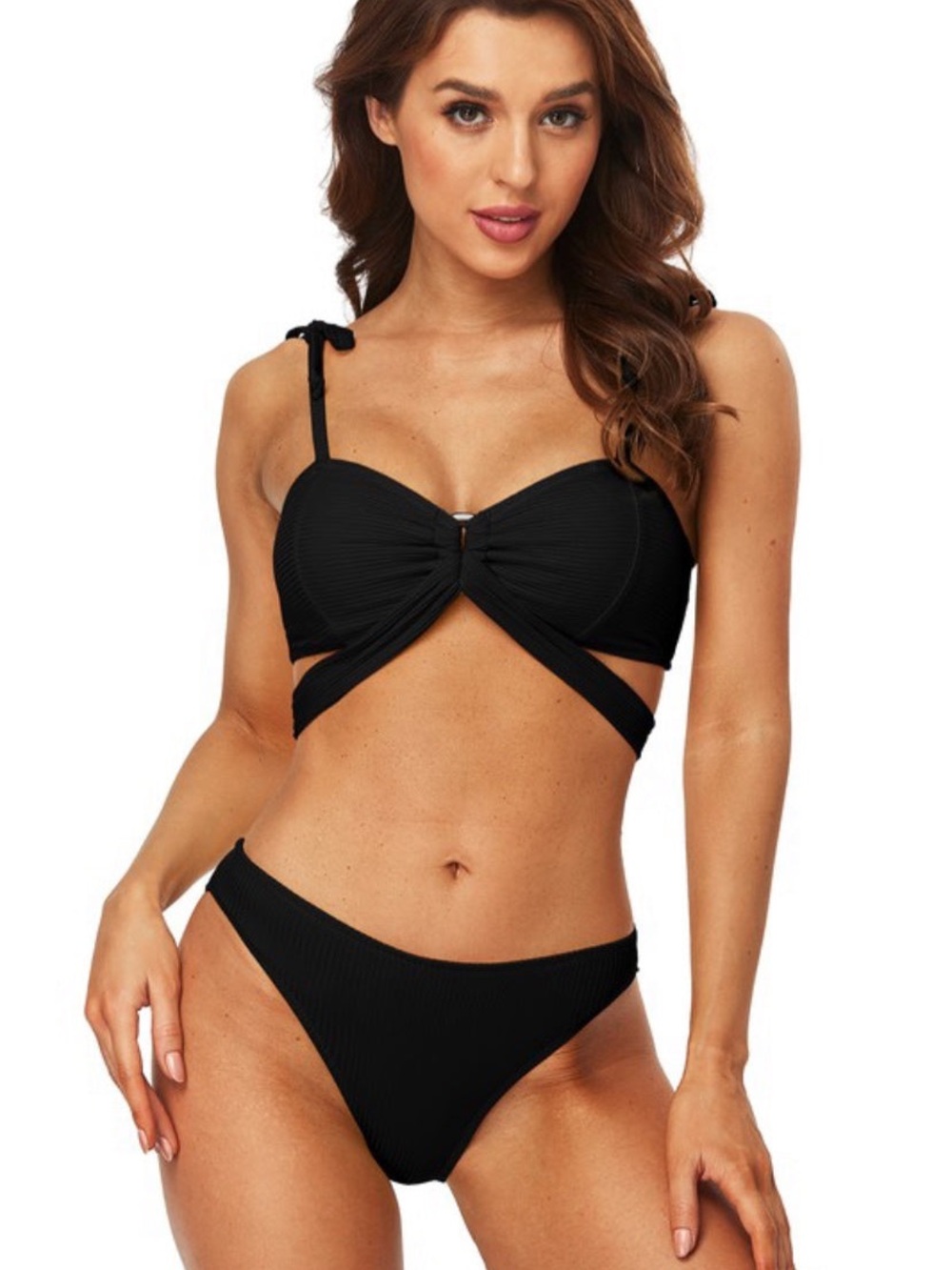 NWT Black Crisscross Bikini Set - Women Swim